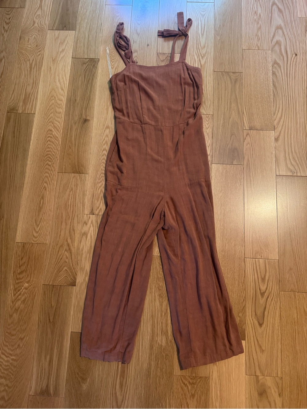 Universal Thread Rust Tie-Shoulder Wide-Leg Jumpsuit - Picture 3 of 6
